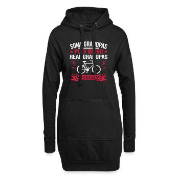 Real Grandpas faire du vélo - Sweat-shirt à capuche long Femme - noir - Devant