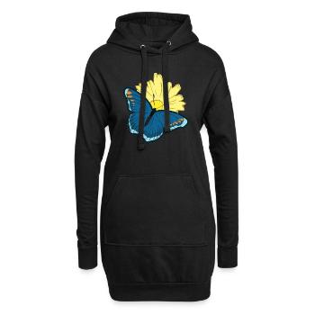 Schmetterling Schmetterlingsflügel Butterfly - Hoodie-Kleid - Schwarz - Vorne
