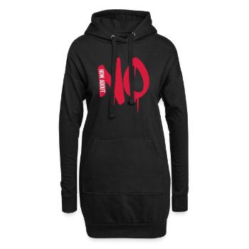 ablehnen stempel graffiti cool how about no spruch - Hoodie-Kleid - Schwarz - Vorne