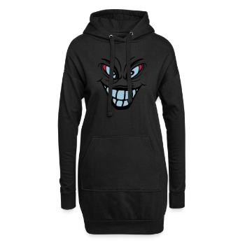 psychopath verrueckt clown joker grinsen mund fres - Hoodie-Kleid - Schwarz - Vorne
