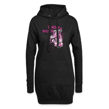 Patins à roulettes roller shirt cadeau rock enfance - Sweat-shirt à capuche long Femme - noir - Devant