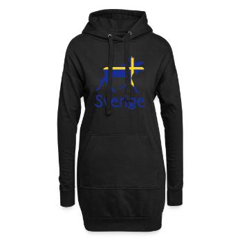 Elch Schweden Skandinavien - Hoodie-Kleid - Schwarz - Vorne
