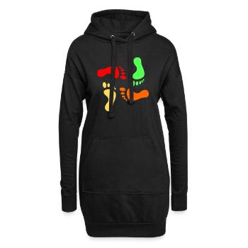 empreintes - Sweat-shirt à capuche long Femme - noir - Devant