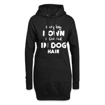 Tout ce que je possède est couvert en d... - Sweat-shirt à capuche long Femme - noir - Devant