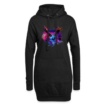 gxp eule lila blau perfekt - Hoodie-Kleid - Schwarz - Vorne