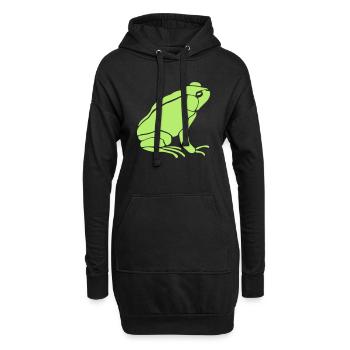 frosch tier huepfen - Hoodie-Kleid - Schwarz - Vorne