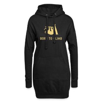 klettern climbing born to climb faultier bouldern - Hoodie-Kleid - Schwarz - Vorne