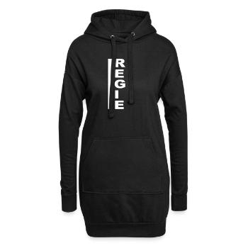 Regie senkrecht weiss - Hoodie-Kleid - Schwarz - Vorne