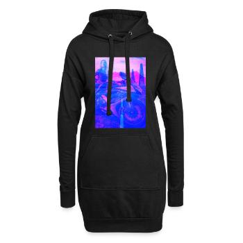 Fille de motard - Sweat-shirt à capuche long Femme - noir - Devant