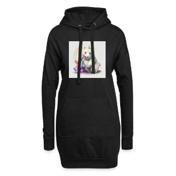 L’amour est l’amour - aussi entre l’ours et la licorne ;) - Sweat-shirt à capuche long Femme - noir - Devant