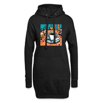 Amateur de café - Sweat-shirt à capuche long Femme - noir - Devant