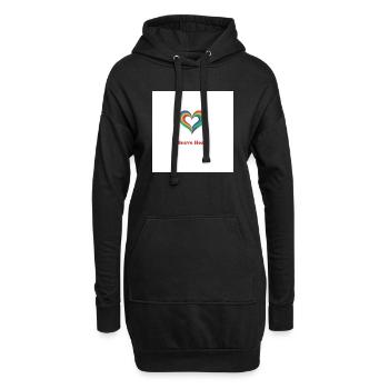Buntes Herz - Hoodie-Kleid - Schwarz - Vorne