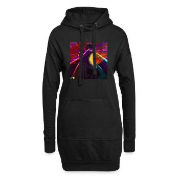 Rampant neon - Hoodie Dress - black - Front
