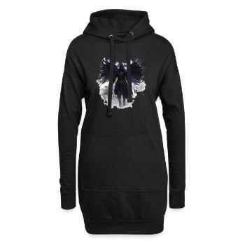 Dark Angel T-Shirt – Mystical Fantasy Design - Sweat-shirt à capuche long Femme - noir - Devant
