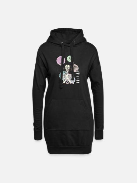skeleto - Hoodie-Kleid - Schwarz