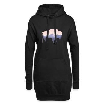 Bison used look - Hoodie-Kleid - Schwarz - Vorne