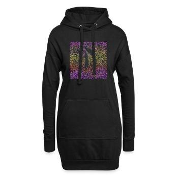 Regen ornamentalen Ornament - Hoodie-Kleid - Schwarz - Vorne