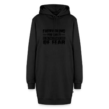 Motivation - Hoodie-Kleid - Schwarz - Vorne - AI Model Female 172 light (172cm)