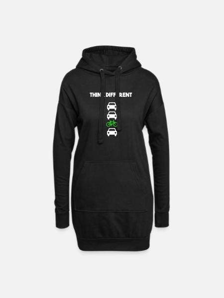 Fahrrad Umweltschutz Shirt - Hoodie-Kleid - Schwarz
