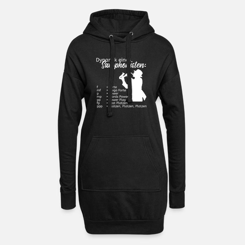 Dynamik eines Saxophonisten - Hoodie-Kleid - Schwarz