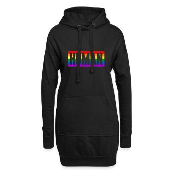 Human Mensch Regenbogen Geschenkidee - Hoodie-Kleid - Schwarz - Vorne