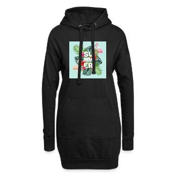 Été - paradis tropical d'été - Sweat-shirt à capuche long Femme - noir - Devant