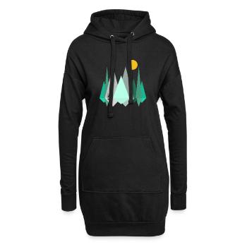 Forêt abstraite - Sweat-shirt à capuche long Femme - noir - Devant