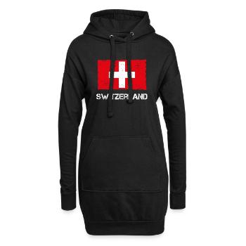Switzerland Vintage - Sweat-shirt à capuche long Femme - noir - Devant