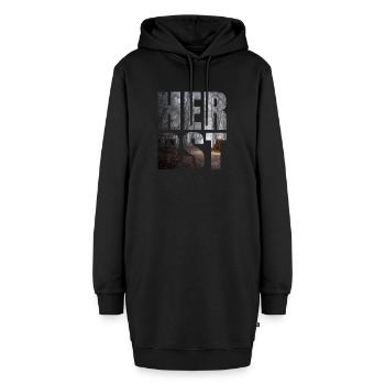 Herbst - Hoodie-Kleid - Schwarz - Vorne - AI Model Female 172 light (172cm)