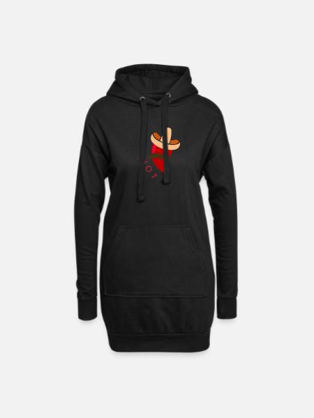 Pepperoni Hot - Hoodie-Kleid - Schwarz