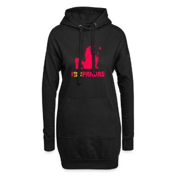 I love Pandas - Hoodie-Kleid - Schwarz - Vorne