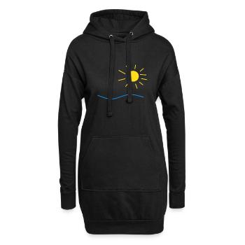 Sonne und Meer - Hoodie-Kleid - Schwarz - Vorne