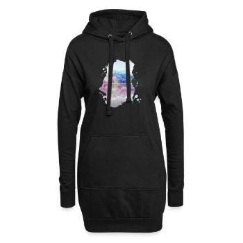 Fantasy Mirror Lake Mountains couleurs cadeau coloré - Sweat-shirt à capuche long Femme - noir - Devant