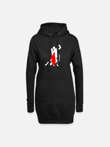 Dancing Tango dance couple logo - Hoodie Dress - black