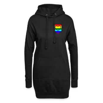Coeur de poche poitrine LGTB Pride Gay - Sweat-shirt à capuche long Femme - noir - Devant