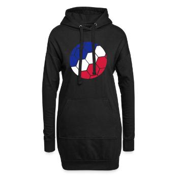 Ballon Italie Football Français Supporter France - Sweat-shirt à capuche long Femme - noir - Devant
