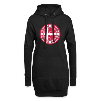 Danemark ballon drapeau danois Fan Football Sports - Sweat-shirt à capuche long Femme - noir - Devant