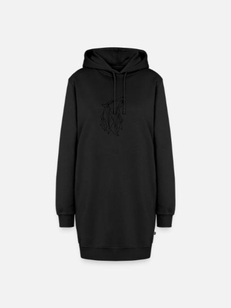 Wolf Origami - Hoodie-Kleid - Schwarz