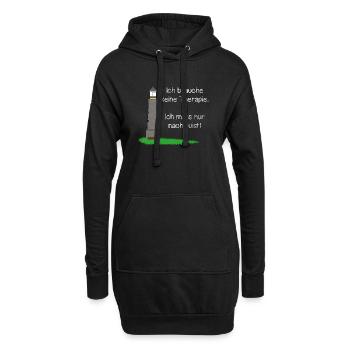 Therapie? Ich muss nur nach Juist! - Hoodie-Kleid - Schwarz - Vorne