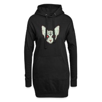 Sphinx Cat - Chat en métal noir - Sweat-shirt à capuche long Femme - noir - Devant