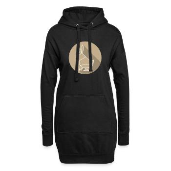 hase - Hoodie-Kleid - Schwarz - Vorne
