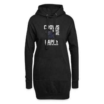 Les corbeaux me rendent heureux - les corbeaux - Sweat-shirt à capuche long Femme - noir - Devant