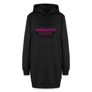 Junggesellinnenabschied - Hoodie-Kleid - Schwarz - Vorne - AI Model Female 172 light (172cm)