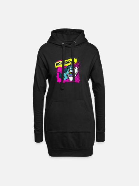 Montags könnt ich... Lustiges Einhorn Design - Hoodie-Kleid - Schwarz