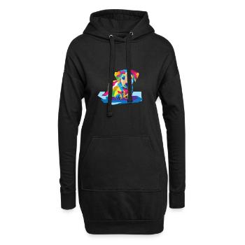 Bunter Hund - Hoodie-Kleid - Schwarz - Vorne
