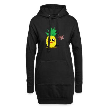 Ananas drôle - Sweat-shirt à capuche long Femme - noir - Devant