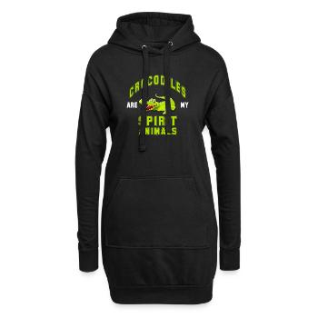Crocodile, crocodile, dessin animé, crocodile, favori, animal - Sweat-shirt à capuche long Femme - noir - Devant