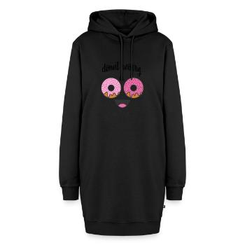 lustige Sprüche - Hoodie-Kleid - Schwarz - Vorne - AI Model Female 172 light (172cm)