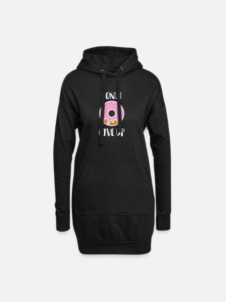 lustige Donut Sprüche - Hoodie-Kleid - Schwarz