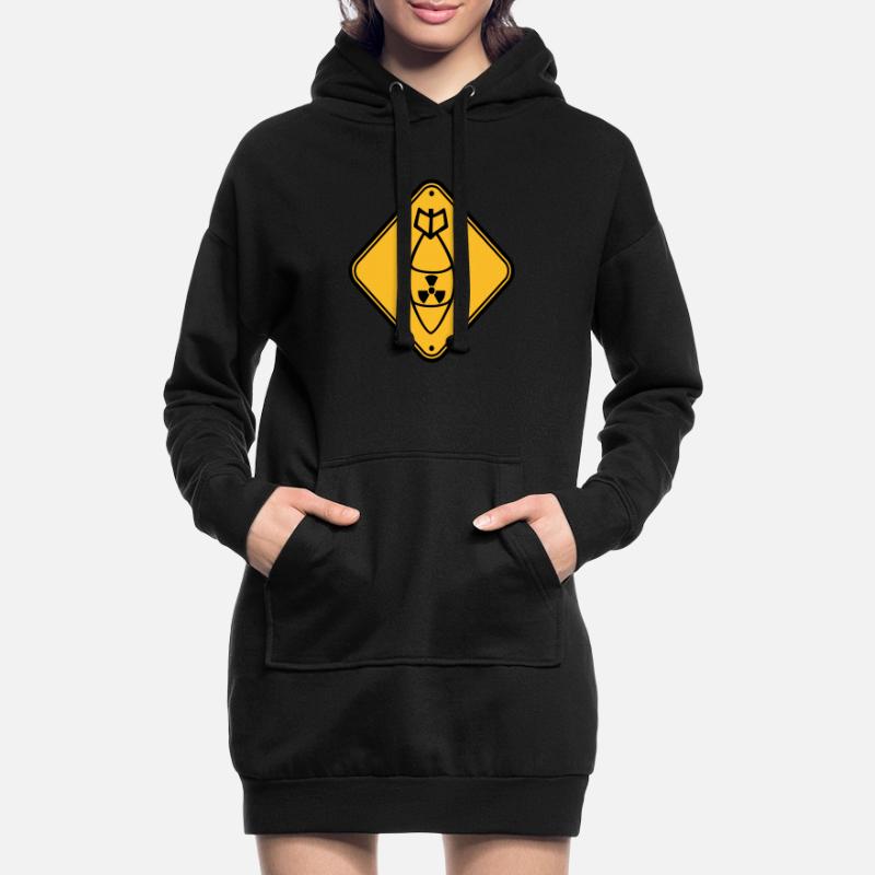 shield danger caution warning caution atomic bomb r Hoodie Dress